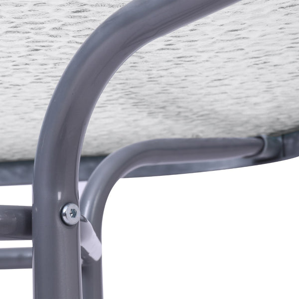 English Elm Tory Commercial Grade Rectangular Patio Table with Tempered Glass Top for Outdoor Dining & Gatherings Clear Top/Silver Frame 27.5"W x 47.25"L FV-FRB7-120-7W-SV-GG