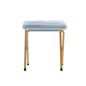 English Elm Archer Oversized Folding Saucer Chair with Ottoman - Plush Faux Fur Comfort for Home & Dorm Use Aqua Fabric/Soft Gold Frame FV-FSC-027-FR-DTAQ-SGD-GG