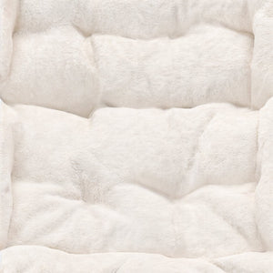 English Elm Archer Oversized Folding Saucer Chair with Ottoman - Plush Faux Fur Comfort for Home & Dorm Use Ivory Faux Shearling Fabric/Soft Gold Frame FV-FSC-027-FR-IV-SGD-GG