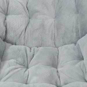 English Elm Archer 28" Oversized Faux Fur Saucer Chair - Stylish, Portable Comfort for Dorms and Living Spaces Gray Fabric/Soft Gold Frame FV-FSC-027-GY-SGD-GG