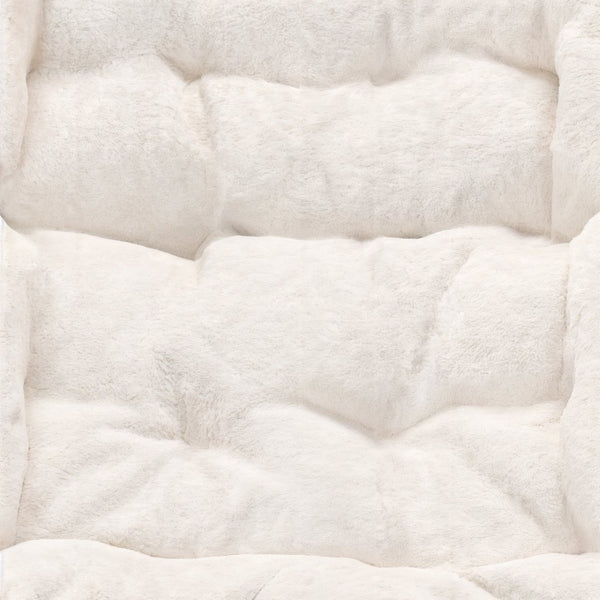 English Elm Archer 28" Oversized Faux Fur Saucer Chair - Stylish, Portable Comfort for Dorms and Living Spaces Ivory Faux Shearling Fabric/Soft Gold Frame FV-FSC-027-IV-SGD-GG