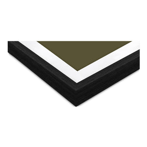 Moe's Home Sola Abstract Print In Vintage Olive And Navy Tones, Tempered Glass With Solid Pine Black Frame Multicolor Paper,Mdf Back Panel Fx-1267-37