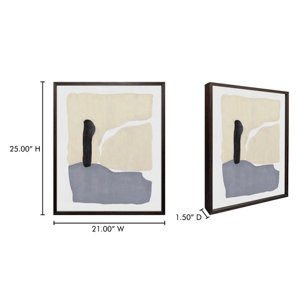 Moe's Home Naya Framed Print - Contemporary Abstract Art In Warm And Cool Tones For Modern Gallery Decor Multicolor Print On Paper,Solid Pine Frame Fx-1274-37