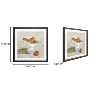 Moe's Home Citrine Framed Painting - Captivating Citrus Still Life Art With Tempered Glass And Pine Frame Multicolor Print On Paper,Solid Pine Frame Fx-1277-37