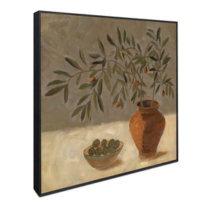 Moe's Home Olea Framed Painting – Elegant Olive Artwork In Textured Finish For Mediterranean-inspired Decor Multicolor Acrylic Paint On Canvas,Solid Pine Frame Fx-1278-37