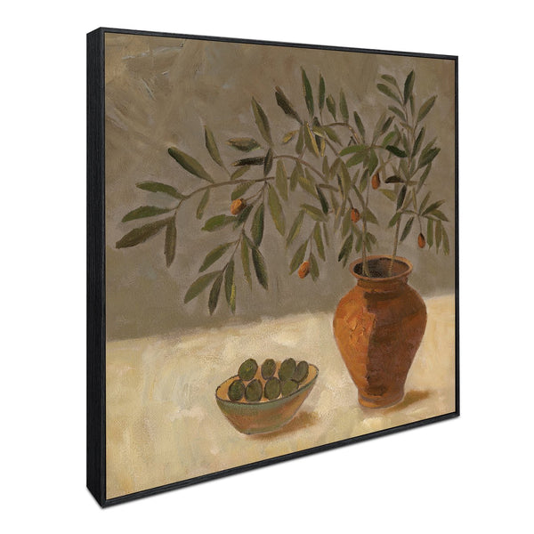Moe's Home Olea Framed Painting – Elegant Olive Artwork In Textured Finish For Mediterranean-inspired Decor Multicolor Acrylic Paint On Canvas,Solid Pine Frame Fx-1278-37