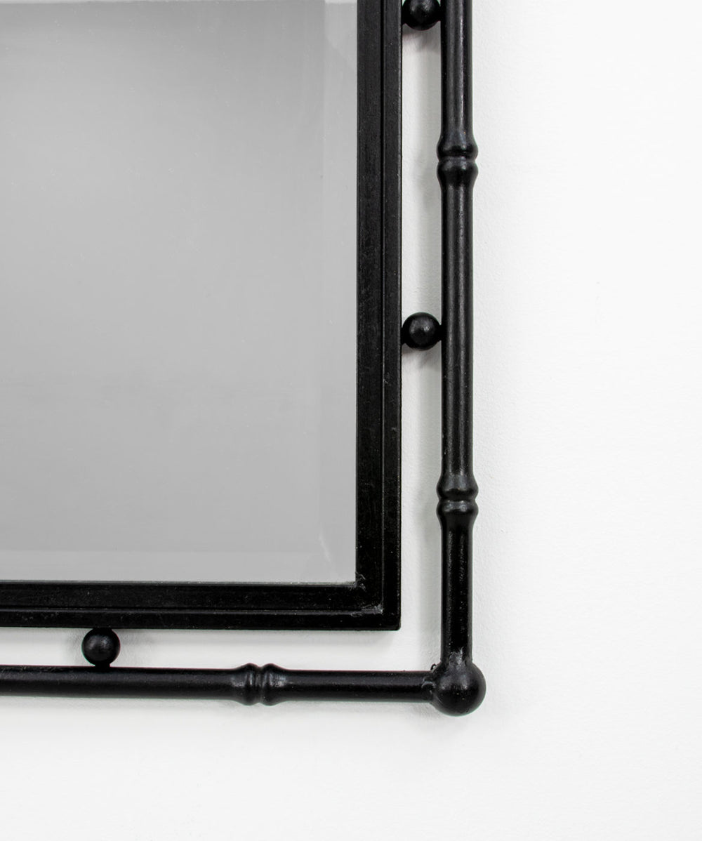 Zeugma Fx15438 Stunning Black Wall Mirror - Handmade Metal Frame With Beveled Edges, 30x43 Inches   Fx15438 Black