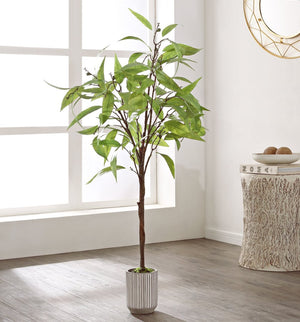 Safavieh FAUX Eucalyptus Potted Tree - Realistic Greenery for Home or Office, Low Maintenance Decor Solution FXP1000A