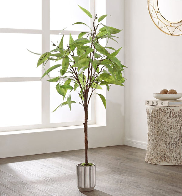 Safavieh FAUX Eucalyptus Potted Tree - Realistic Greenery for Home or Office, Low Maintenance Decor Solution FXP1000A