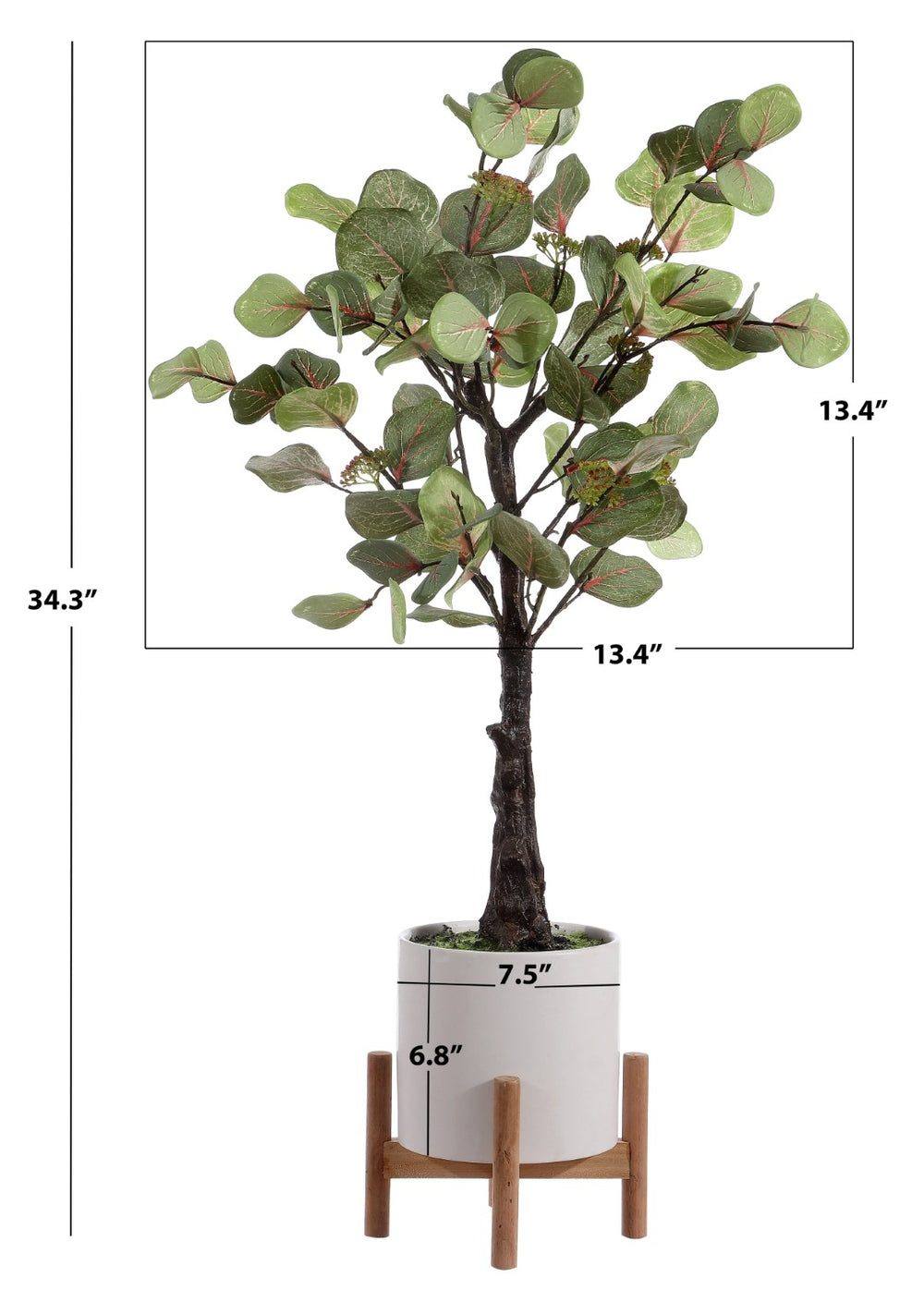 Safavieh FAUX 34.25-Inch Potted Eucalyptus Tree - Lifelike Greenery for Home, Office, or Retail Decor FXP1001A