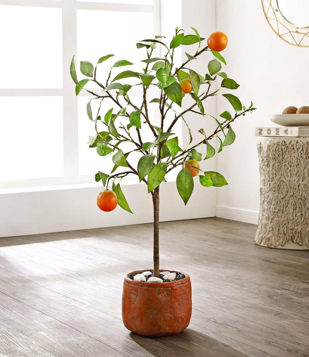 Safavieh FAUX 33-Inch Potted Orange Tree – Lifelike, Low-Maintenance Decor for Home & Office Spaces FXP1004A