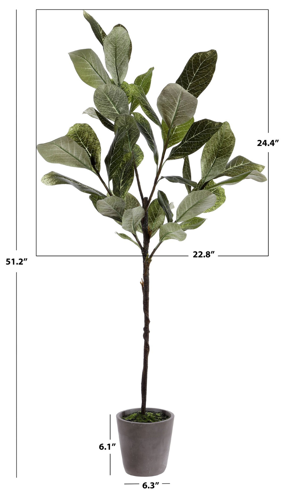 Safavieh FAUX 51-Inch Potted Magnolia Tree - Realistic, Low-Maintenance Décor for Homes, Offices & Retail Spaces FXP1006A