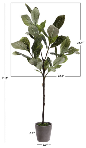 Safavieh FAUX 51-Inch Potted Magnolia Tree - Realistic, Low-Maintenance Décor for Homes, Offices & Retail Spaces FXP1006A