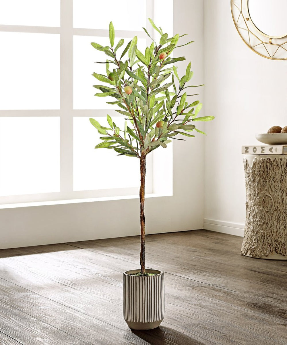 Safavieh FAUX 36 Inch Potted Olive Tree – Lifelike Mediterranean Charm for Year-Round Greenery & Decor FXP1007A
