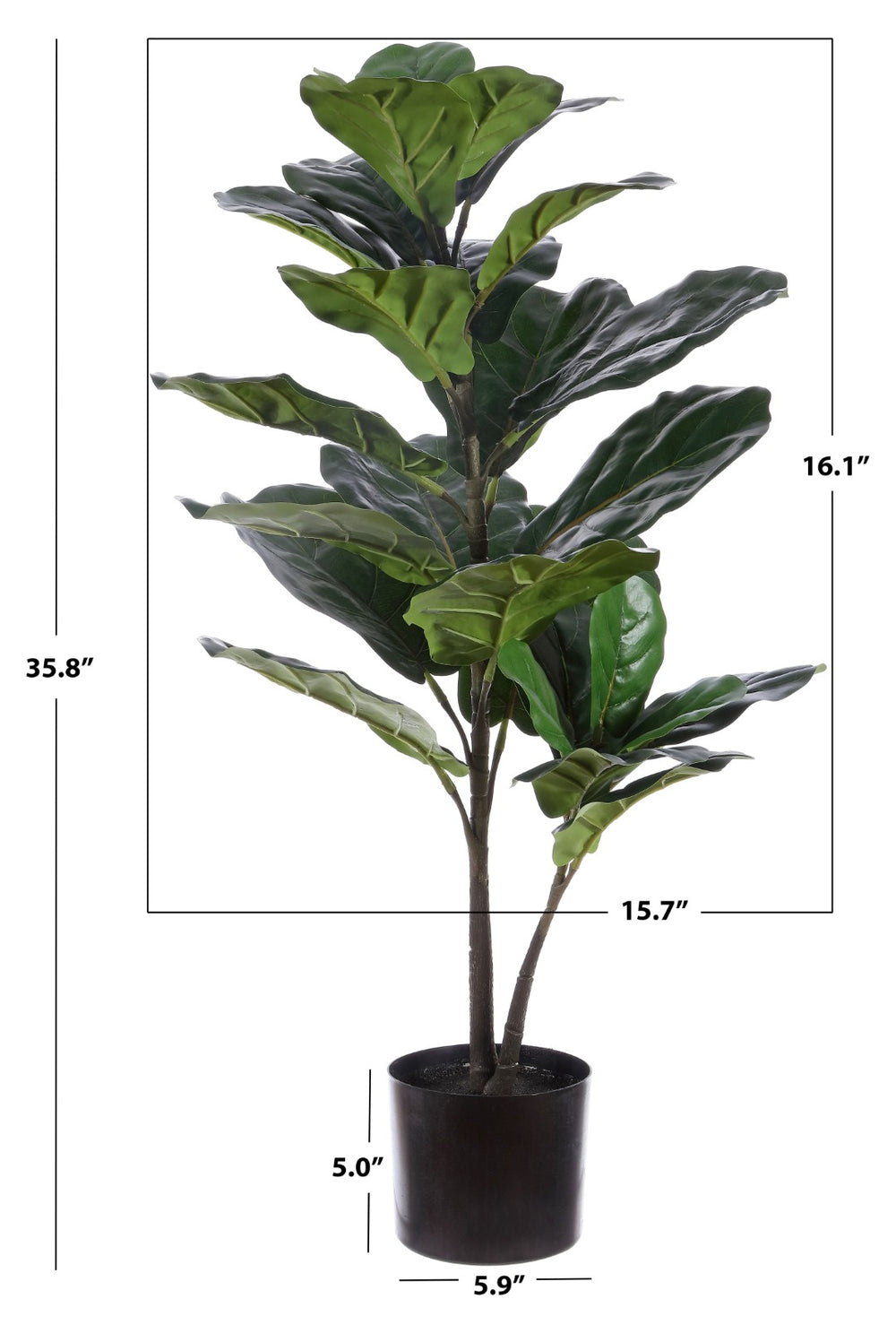 Safavieh FAUX 36 Inch Potted Ficus Lyrata Tree – Lifelike Greenery for Home, Office & Retail Decor Solutions FXP1009A