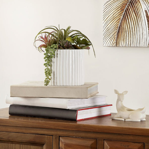 Safavieh FAUX 9.45-Inch Potted Mixed Succulent Plant - Lifelike Greenery for Effortless Home Décor Charm FXP1011A