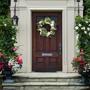 Safavieh FAUX 28 Inch Rose & Fern Wreath - Lifelike Floral Beauty for Year-Round Charm & Vibrant Decor FXP1023A