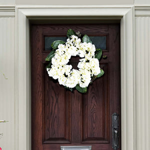 Safavieh FAUX 22 Inch Hydrangea & Magnolia Wreath - Lifelike Floral Accent for Year-Round Home Decor Magic FXP1037A