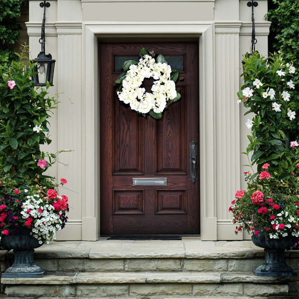 Safavieh FAUX 22 Inch Hydrangea & Magnolia Wreath - Lifelike Floral Accent for Year-Round Home Decor Magic FXP1037A