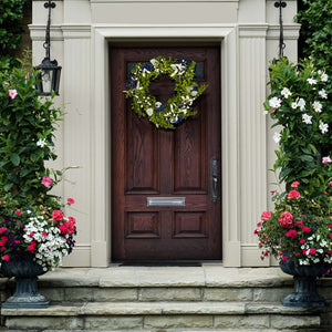 Safavieh FAUX 24-Inch Boxwood & Berry Wreath - Lifelike Spring Decor for Home, Durable & Versatile Accent Piece FXP1038A