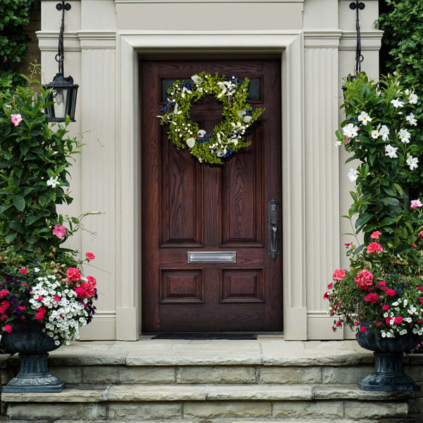 Safavieh FAUX 24-Inch Boxwood & Berry Wreath - Lifelike Spring Decor for Home, Durable & Versatile Accent Piece FXP1038A
