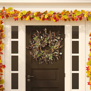 Safavieh FAUX 26 Inch Berry & Acorn Wreath - Rustic Charm for Fall Decor, Low Maintenance & Versatile Display FXP1043A