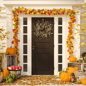 Safavieh FAUX 26 Inch Berry & Acorn Wreath - Rustic Charm for Fall Decor, Low Maintenance & Versatile Display FXP1043A