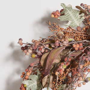 Safavieh FAUX 24 Inch Berry & Eucalyptus Semi-Wreath - Elegant Autumn Decor for Doors, Mantels, and Tables FXP1044A