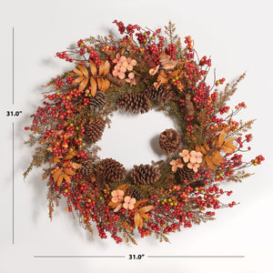 Safavieh FAUX 31-Inch Orange/Multi Berry & Coreopsis Wreath - Vibrant Autumn Decor for Your Home! FXP1050A