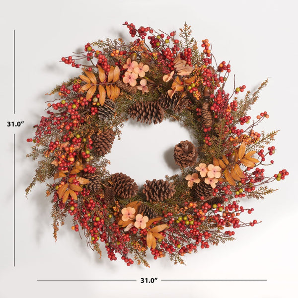 Safavieh FAUX 31-Inch Orange/Multi Berry & Coreopsis Wreath - Vibrant Autumn Decor for Your Home! FXP1050A