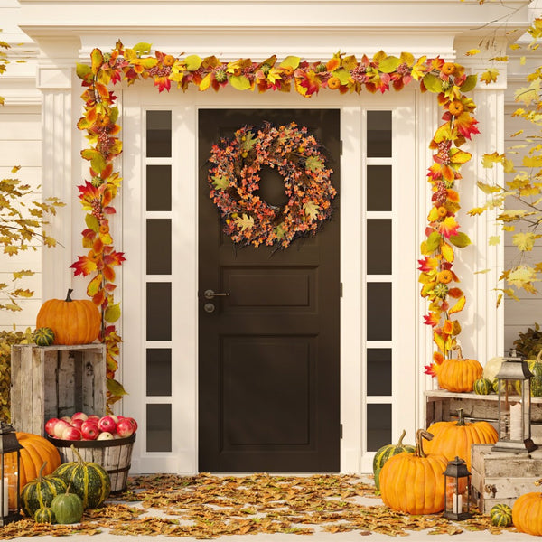 Safavieh FAUX 26-Inch Autumn Wreath with Berries, Acorns, Pine Cones & Oak Leaves for Year-Round Decor FXP1054A