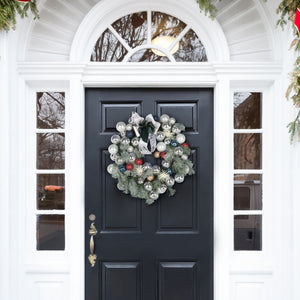 Safavieh FAUX 20-Inch Pine LED Wreath with Vibrant Ornaments for Festive Holiday Decor & Easy Maintenance FXP1086A