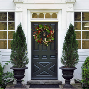 Safavieh FAUX 30 Inch Myrtle LED Wreath with Vibrant Red Bells - Perfect for Holiday Decor & Indoor Charm! FXP1092A