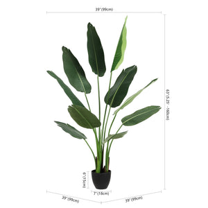 Safavieh FAUX 63-Inch Potted Banana Leaves – Lifelike Tropical Plant for Bold Home Decor & Low Maintenance Style FXP2008A