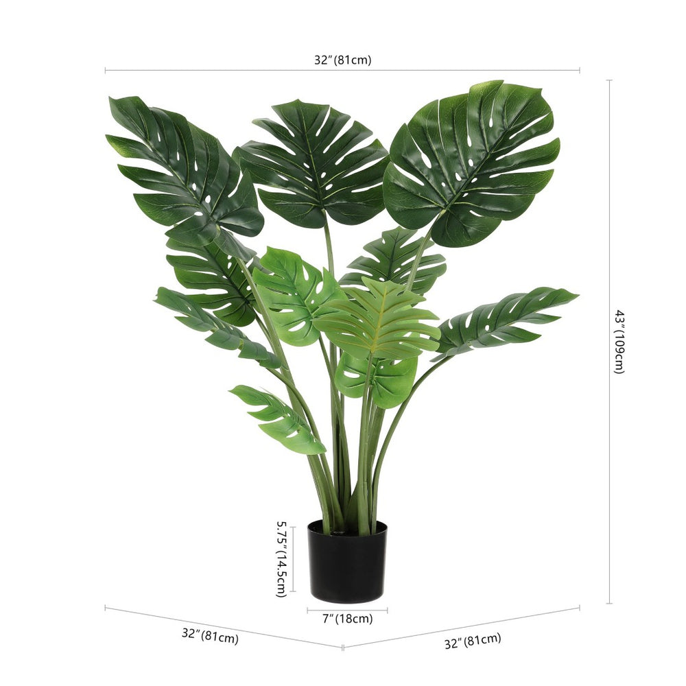 Safavieh FAUX 43-Inch Potted Monstera Tree - Lifelike Tropical Home Decor, No Maintenance & Realistic Design FXP2010A