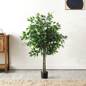Safavieh FAUX 55 Inch Potted Ficus Tree - Lifelike Tropical Decor for Homes, Offices & Retail Spaces, Low-Maintenance FXP2014A