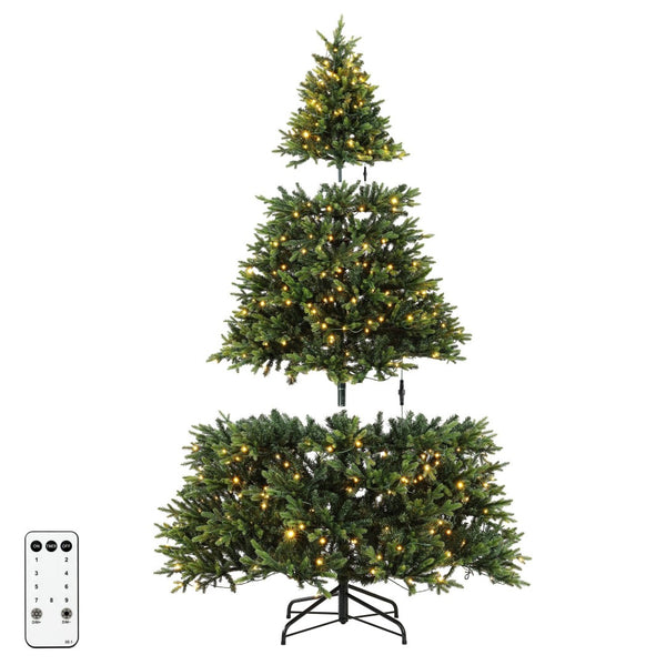 Safavieh 7.5 FT Pre-Lit Green Artificial Christmas Tree - Lifelike, Easy-Decor Holiday Centerpiece & Durable Design FXP2015A