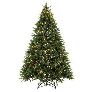 Safavieh 7.5 FT Pre-Lit Green Artificial Christmas Tree - Lifelike, Easy-Decor Holiday Centerpiece & Durable Design FXP2015A