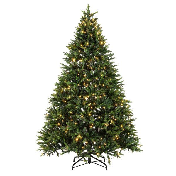 Safavieh 7.5 FT Pre-Lit Green Artificial Christmas Tree - Lifelike, Easy-Decor Holiday Centerpiece & Durable Design FXP2015A