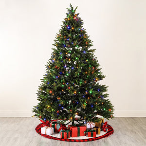 Safavieh 7.5 FT Pre-Lit Green Artificial Christmas Tree - Lifelike, Easy-Decor Holiday Centerpiece & Durable Design FXP2015A