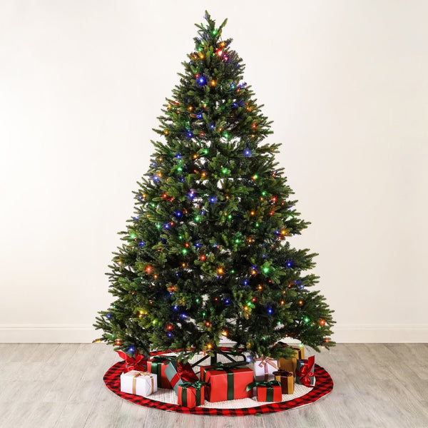 Safavieh 7.5 FT Pre-Lit Green Artificial Christmas Tree - Lifelike, Easy-Decor Holiday Centerpiece & Durable Design FXP2015A