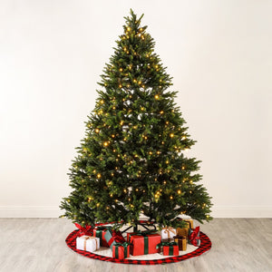 Safavieh 7.5 FT Pre-Lit Green Artificial Christmas Tree - Lifelike, Easy-Decor Holiday Centerpiece & Durable Design FXP2015A