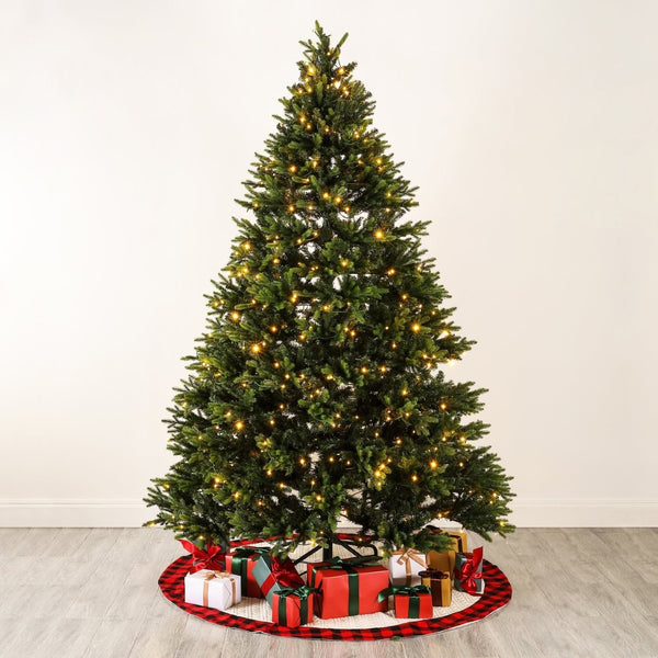 Safavieh 7.5 FT Pre-Lit Green Artificial Christmas Tree - Lifelike, Easy-Decor Holiday Centerpiece & Durable Design FXP2015A