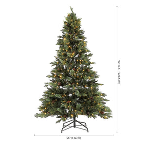 Safavieh 7.5 FT Pre-Lit Artificial Christmas Tree with Realistic Pine Cones for Effortless Holiday Charm FXP2017A