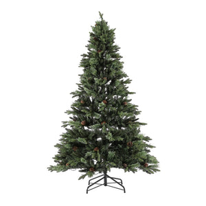 Safavieh 7.5 FT Pre-Lit Artificial Christmas Tree with Realistic Pine Cones for Effortless Holiday Charm FXP2017A