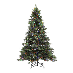 Safavieh 7.5 FT Pre-Lit Artificial Christmas Tree with Realistic Pine Cones for Effortless Holiday Charm FXP2017A