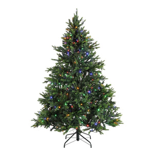 Safavieh 5.5 FT Pre-Lit Green Artificial Christmas Tree - Lifelike, Easy Setup for Cozy Spaces & Holiday Charm FXP2018A