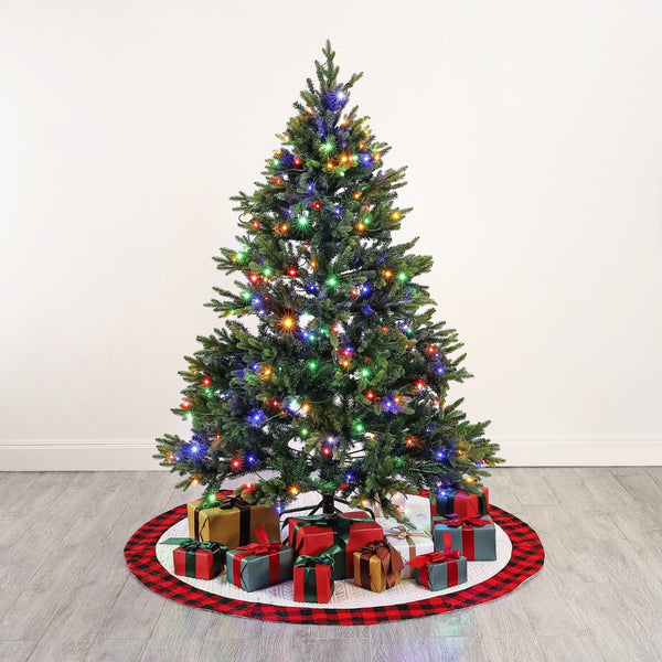 Safavieh 5.5 FT Pre-Lit Green Artificial Christmas Tree - Lifelike, Easy Setup for Cozy Spaces & Holiday Charm FXP2018A