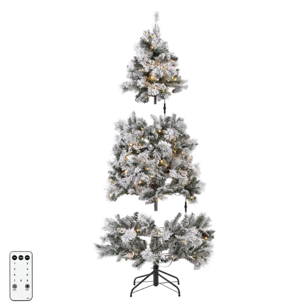 Safavieh 5.5 FT Frosted Green Pre-Lit Christmas Tree with Pine Cones – Perfect for Small Spaces & Holiday Cheer! FXP2019A