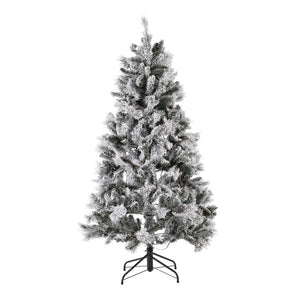 Safavieh 5.5 FT Frosted Green Pre-Lit Christmas Tree with Pine Cones – Perfect for Small Spaces & Holiday Cheer! FXP2019A